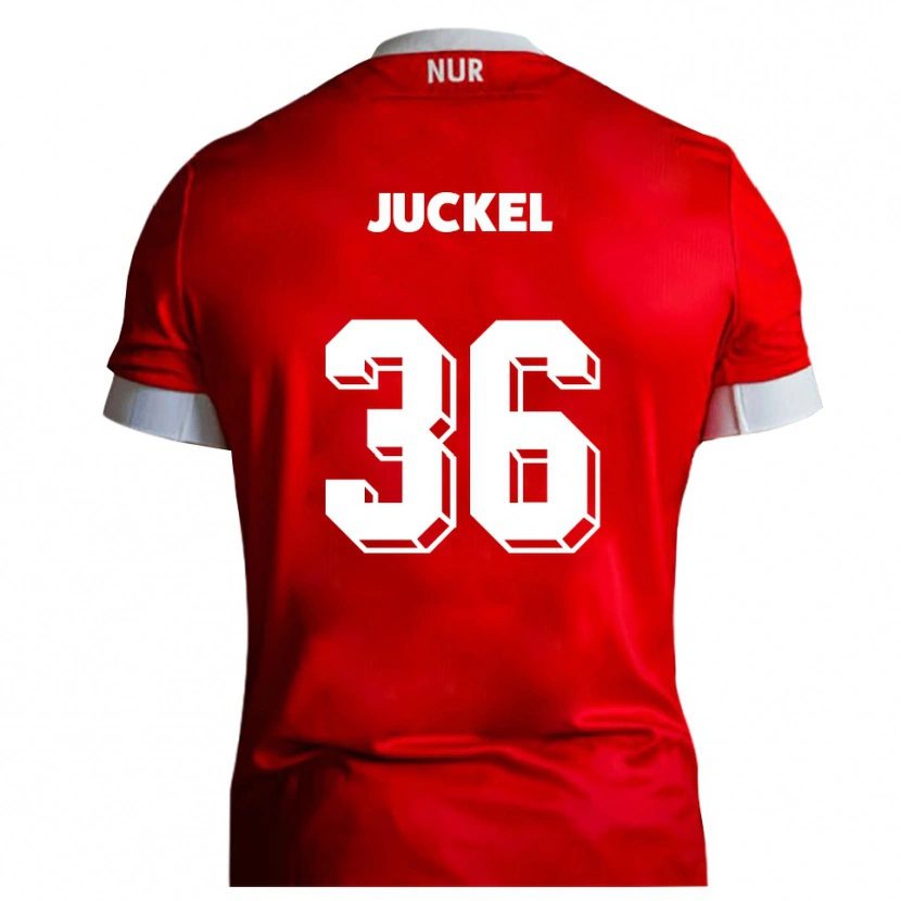 Danxen Børn Janis Juckel #36 Rød Hvid Hjemmebane Spillertrøjer 2025/26 Trøje T-Shirt