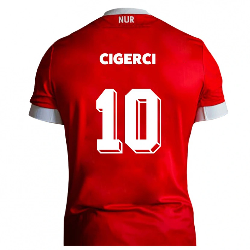 Danxen Børn Tolcay Cigerci #10 Rød Hvid Hjemmebane Spillertrøjer 2025/26 Trøje T-Shirt