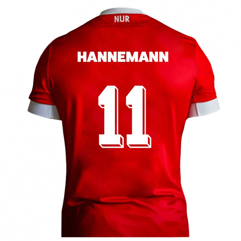 Danxen Børn Moritz Hannemann #11 Rød Hvid Hjemmebane Spillertrøjer 2025/26 Trøje T-Shirt