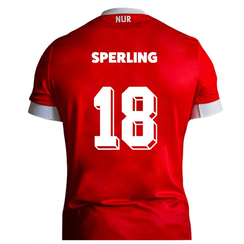 Danxen Børn Finn-Luca Sperling #18 Rød Hvid Hjemmebane Spillertrøjer 2025/26 Trøje T-Shirt