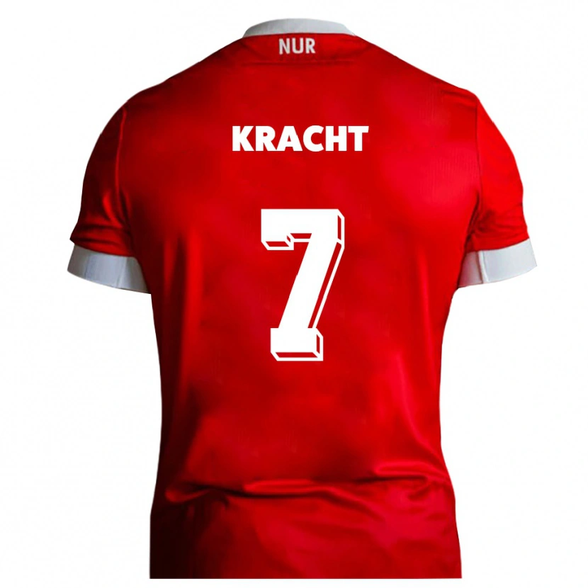 Danxen Børn Edwin Kracht #7 Rød Hvid Hjemmebane Spillertrøjer 2025/26 Trøje T-Shirt