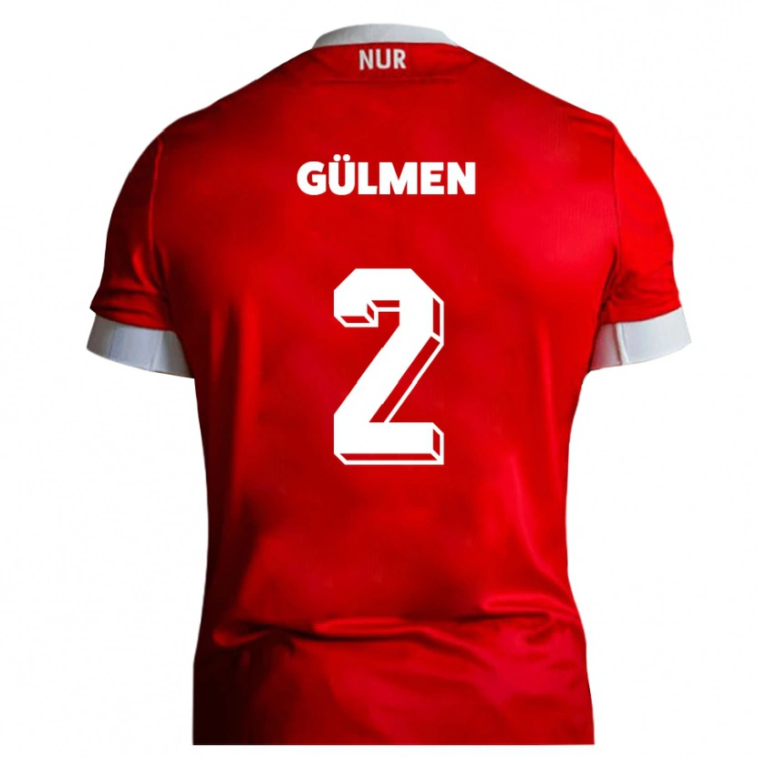 Danxen Børn Kubilay Gülmen #2 Rød Hvid Hjemmebane Spillertrøjer 2025/26 Trøje T-Shirt