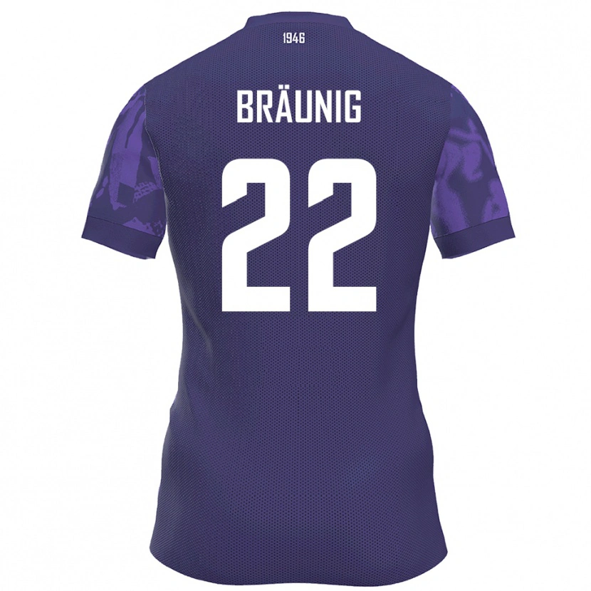 Danxen Børn Liam Bräunig #22 Lilla Hvid Hjemmebane Spillertrøjer 2025/26 Trøje T-Shirt