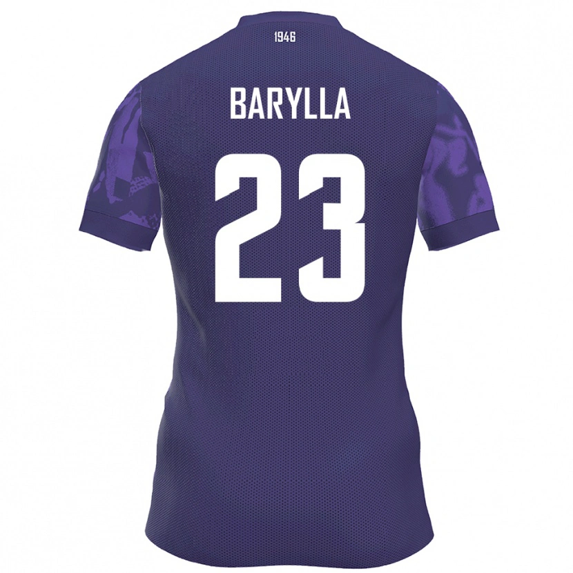Danxen Børn Anthony Barylla #23 Lilla Hvid Hjemmebane Spillertrøjer 2025/26 Trøje T-Shirt