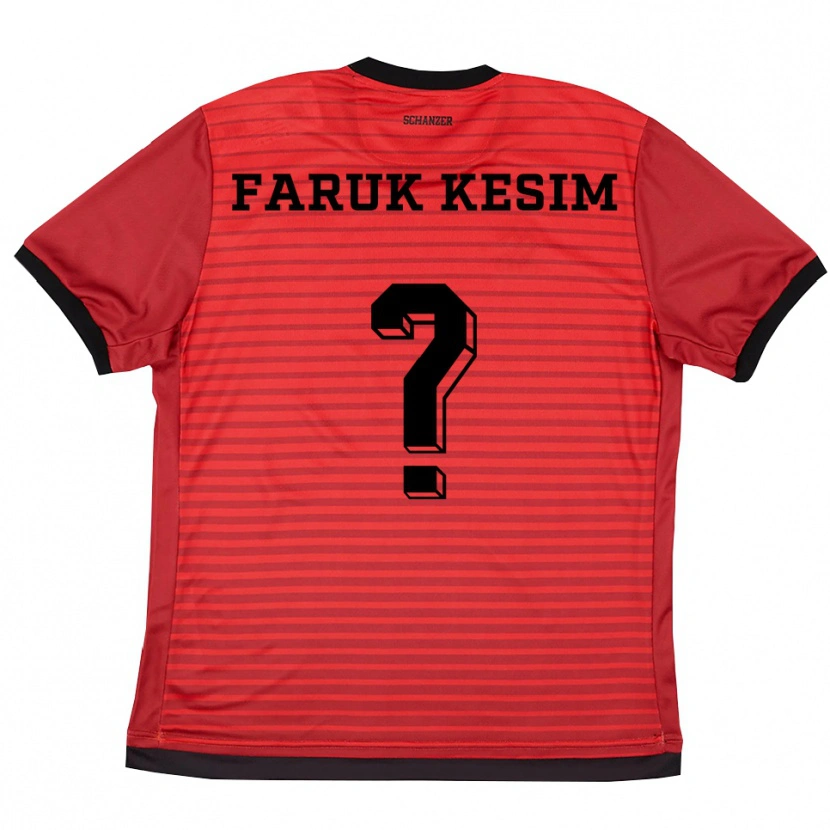 Danxen Børn Efkan Faruk Kesim #0 Rød Sort Hjemmebane Spillertrøjer 2025/26 Trøje T-Shirt