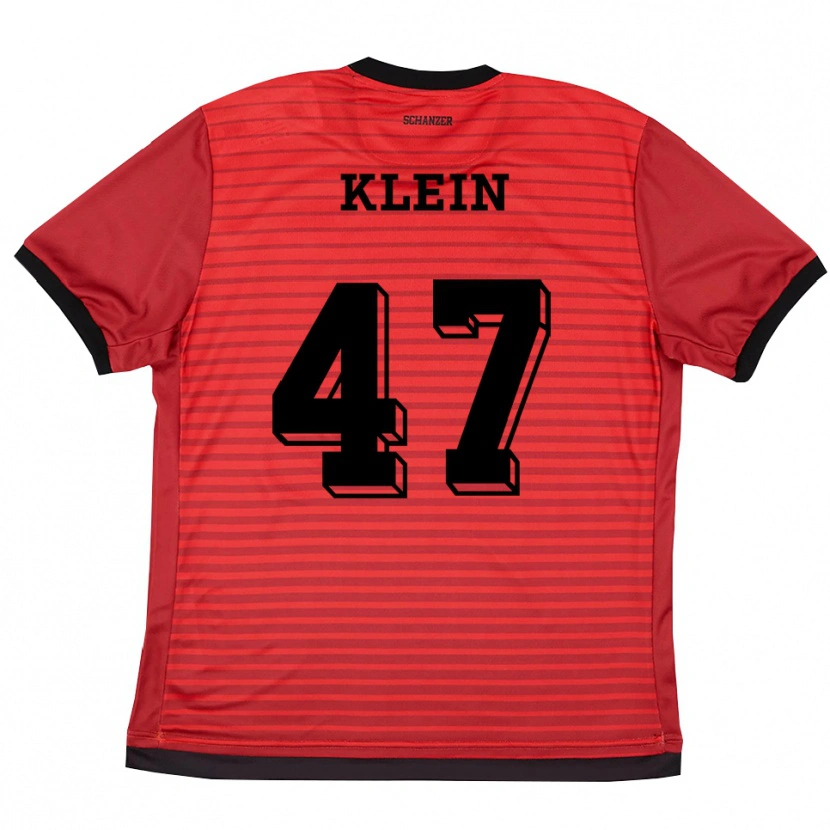 Danxen Børn David Klein #47 Rød Sort Hjemmebane Spillertrøjer 2025/26 Trøje T-Shirt