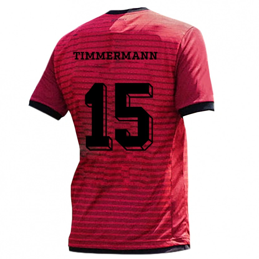 Danxen Børn Ina Timmermann #15 Rød Sort Hjemmebane Spillertrøjer 2025/26 Trøje T-Shirt