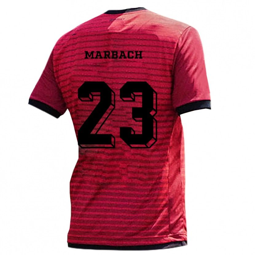Danxen Børn Louis Marbach #23 Rød Sort Hjemmebane Spillertrøjer 2025/26 Trøje T-Shirt