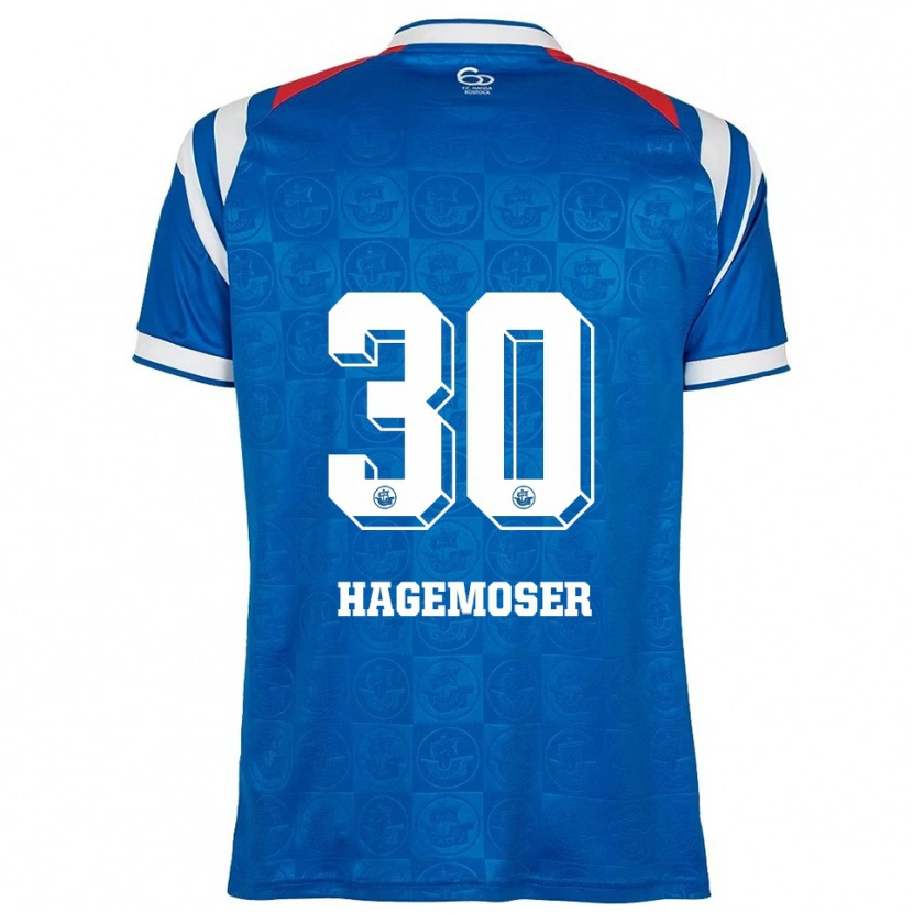 Danxen Børn Max Hagemoser #30 Blå Hvid Rød Hjemmebane Spillertrøjer 2025/26 Trøje T-Shirt