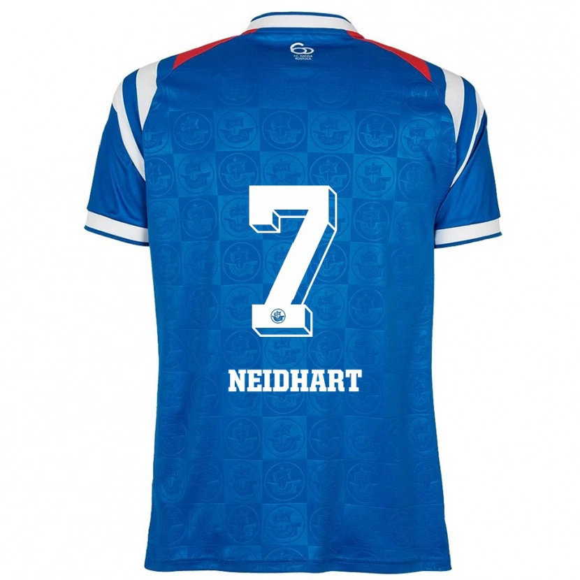 Danxen Børn Nico Neidhart #7 Blå Hvid Rød Hjemmebane Spillertrøjer 2025/26 Trøje T-Shirt