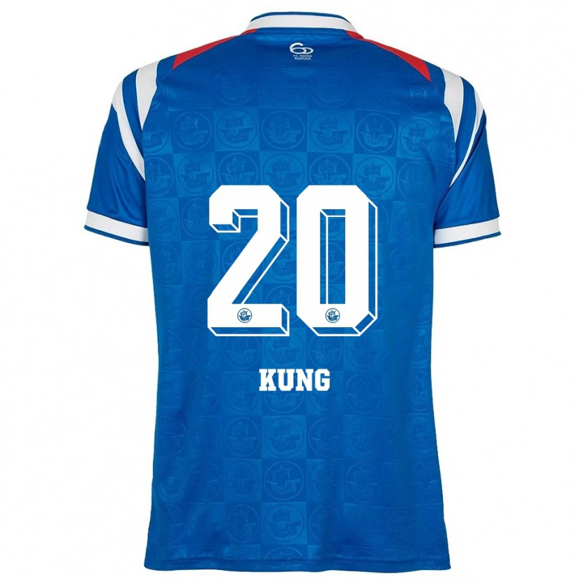 Danxen Børn Loretta Kung #20 Blå Hvid Rød Hjemmebane Spillertrøjer 2025/26 Trøje T-Shirt