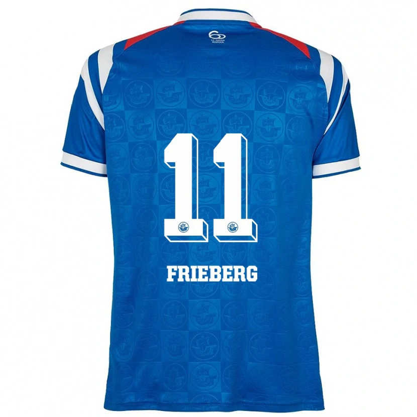 Danxen Børn Ole Frieberg #11 Blå Hvid Rød Hjemmebane Spillertrøjer 2025/26 Trøje T-Shirt