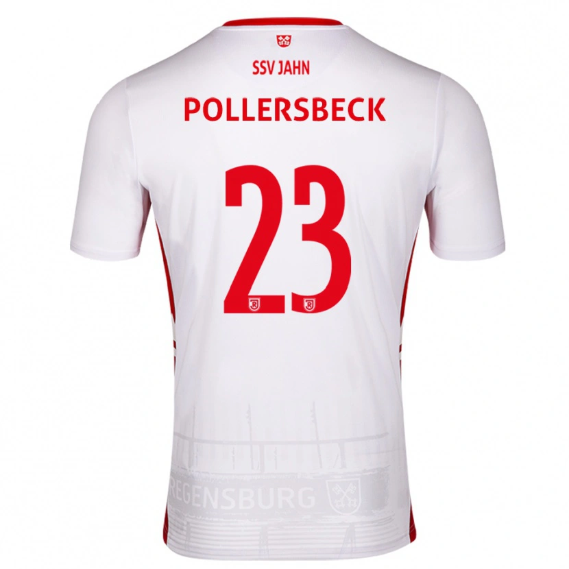 Danxen Børn Julian Pollersbeck #23 Hvid Rød Hjemmebane Spillertrøjer 2025/26 Trøje T-Shirt