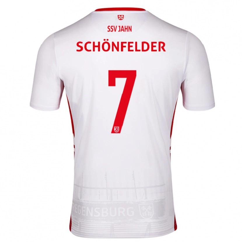 Danxen Børn Oscar Schönfelder #7 Hvid Rød Hjemmebane Spillertrøjer 2025/26 Trøje T-Shirt