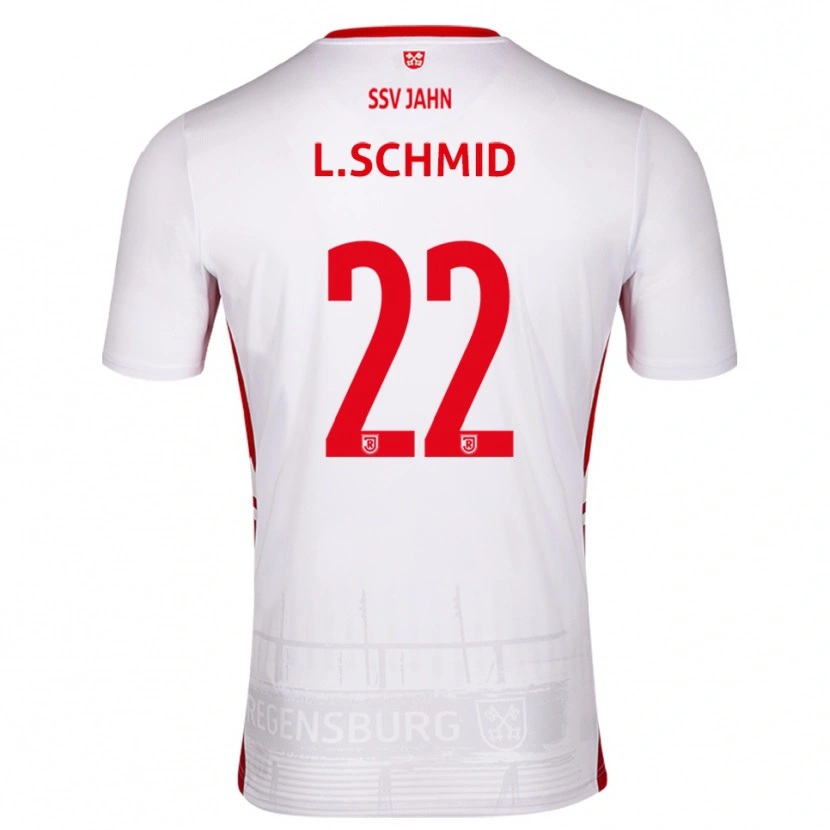 Danxen Børn Lenny Schmid #22 Hvid Rød Hjemmebane Spillertrøjer 2025/26 Trøje T-Shirt