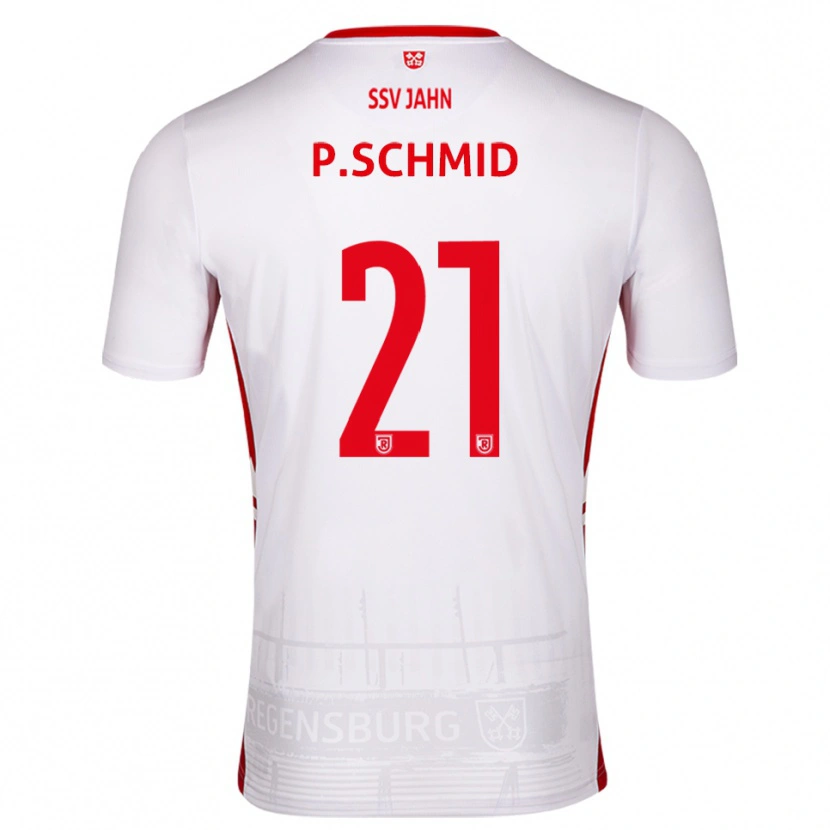 Danxen Børn Paul Schmid #21 Hvid Rød Hjemmebane Spillertrøjer 2025/26 Trøje T-Shirt