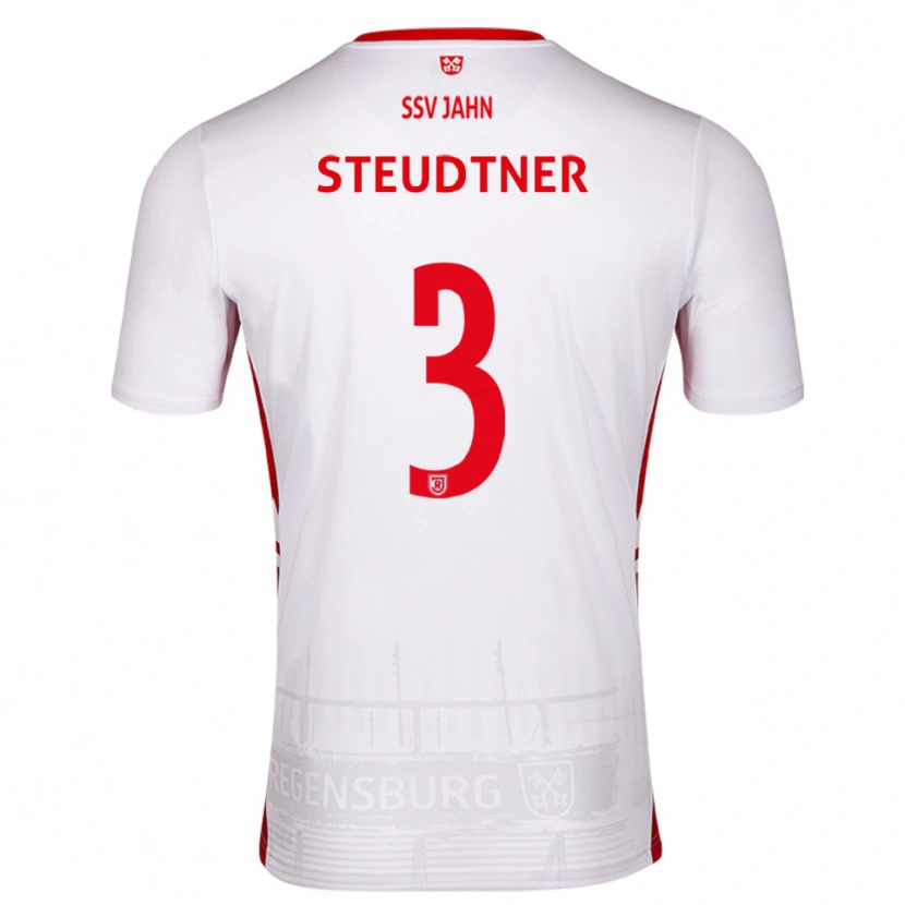 Danxen Børn Raphael Steudtner #3 Hvid Rød Hjemmebane Spillertrøjer 2025/26 Trøje T-Shirt