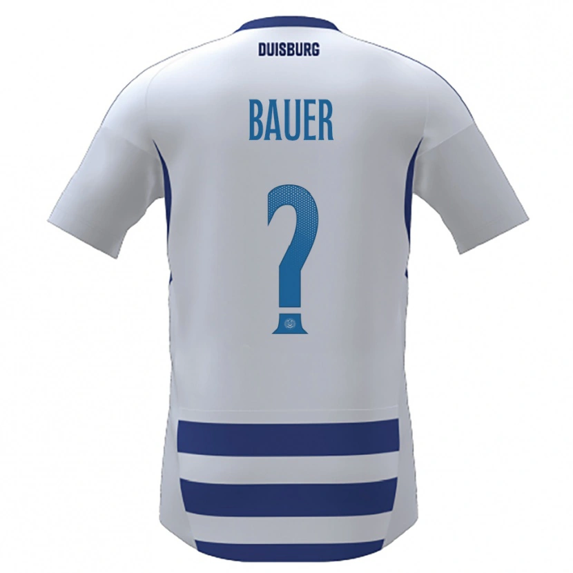 Danxen Børn Konstantin Bauer #0 Hvid Blå Hjemmebane Spillertrøjer 2025/26 Trøje T-Shirt