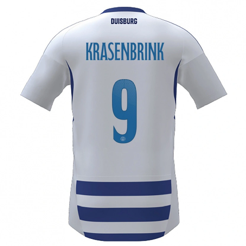 Danxen Børn Hannes Krasenbrink #9 Hvid Blå Hjemmebane Spillertrøjer 2025/26 Trøje T-Shirt