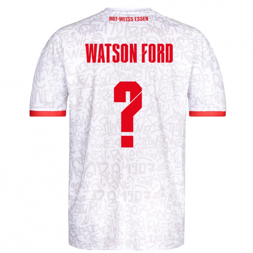 Danxen Børn Rawley Watson Ford #0 Hvid Rød Hjemmebane Spillertrøjer 2025/26 Trøje T-Shirt