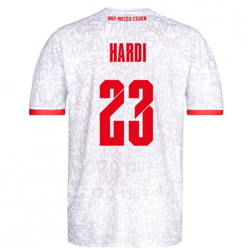 Danxen Børn Dominik Hardi #23 Hvid Rød Hjemmebane Spillertrøjer 2025/26 Trøje T-Shirt