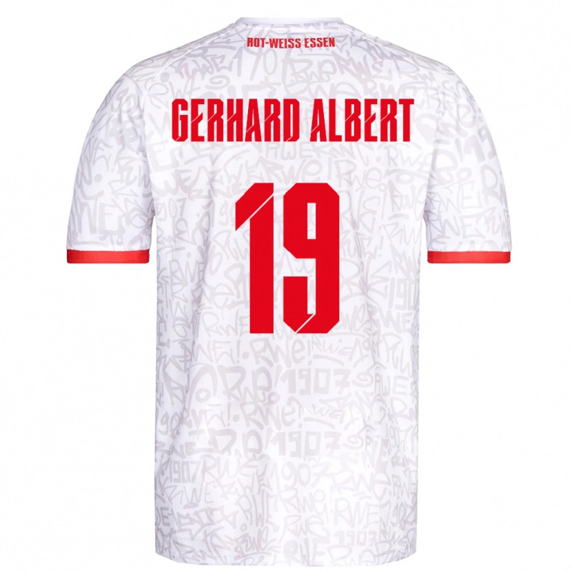 Danxen Børn Naufal Driss Gerhard Albert #19 Hvid Rød Hjemmebane Spillertrøjer 2025/26 Trøje T-Shirt