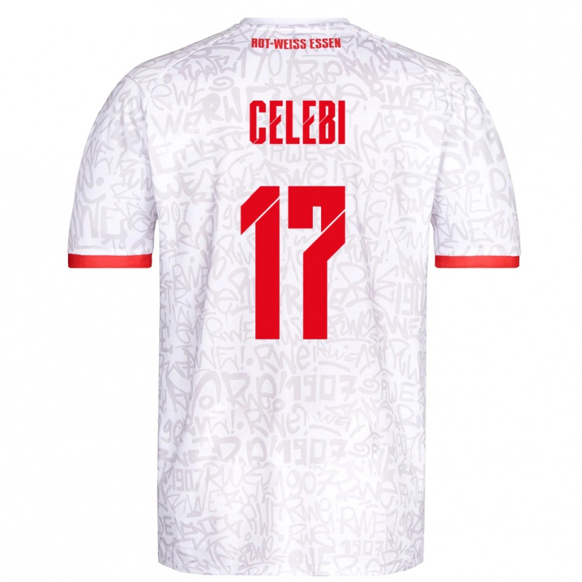 Danxen Børn Ekin Celebi #17 Hvid Rød Hjemmebane Spillertrøjer 2025/26 Trøje T-Shirt