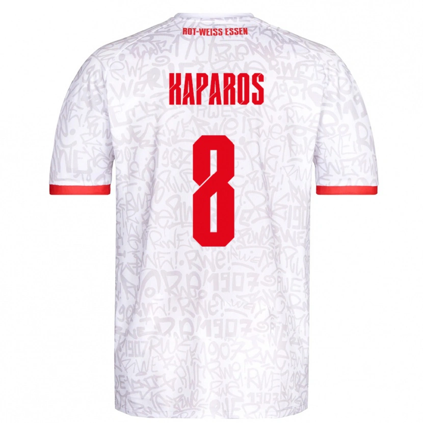 Danxen Børn Jimmy Kaparos #8 Hvid Rød Hjemmebane Spillertrøjer 2025/26 Trøje T-Shirt