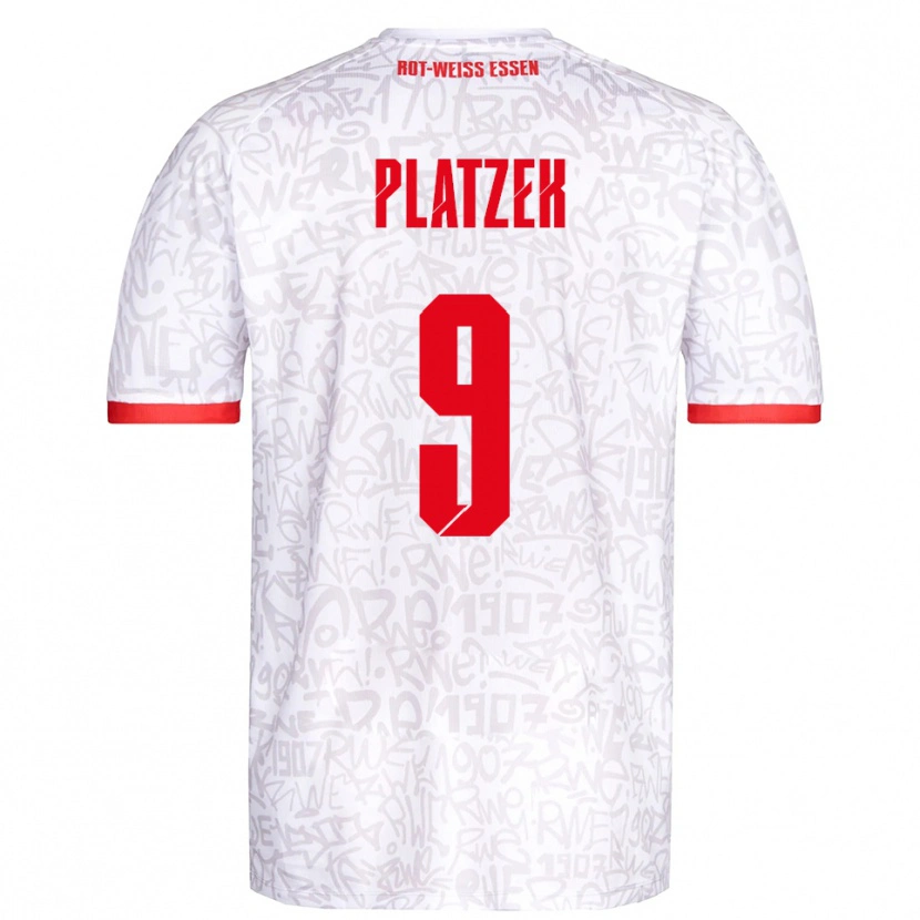 Danxen Børn Marcel Platzek #9 Hvid Rød Hjemmebane Spillertrøjer 2025/26 Trøje T-Shirt