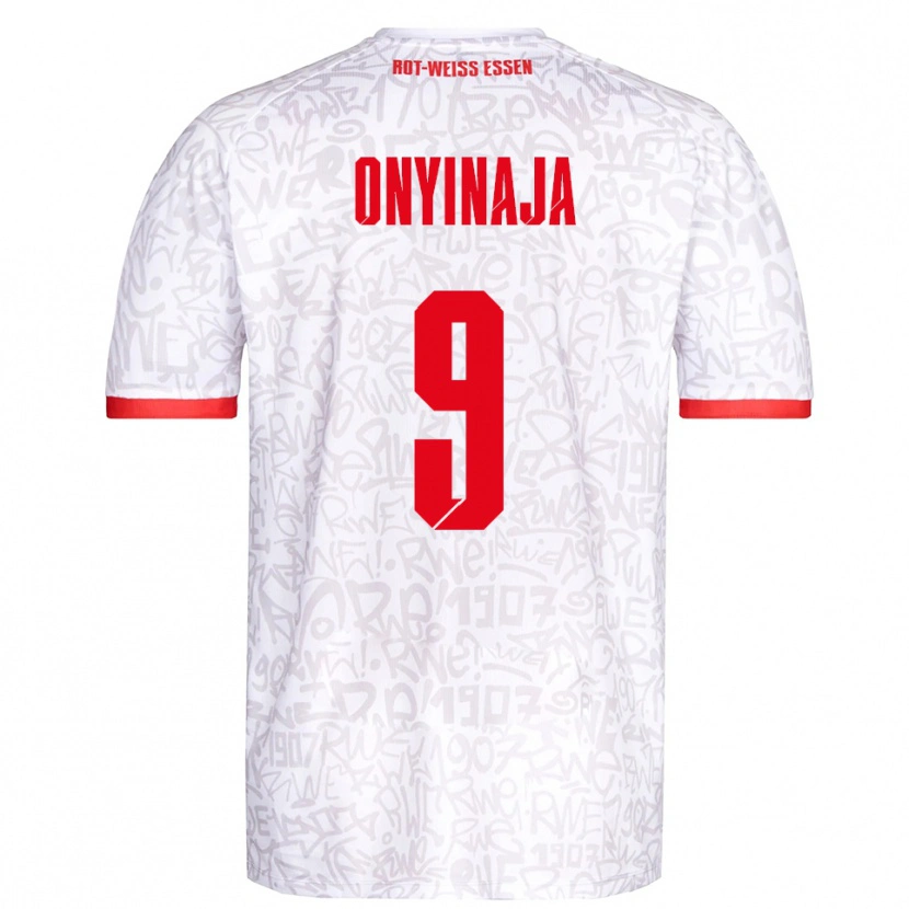 Danxen Børn Leonard Onyinaja #9 Hvid Rød Hjemmebane Spillertrøjer 2025/26 Trøje T-Shirt