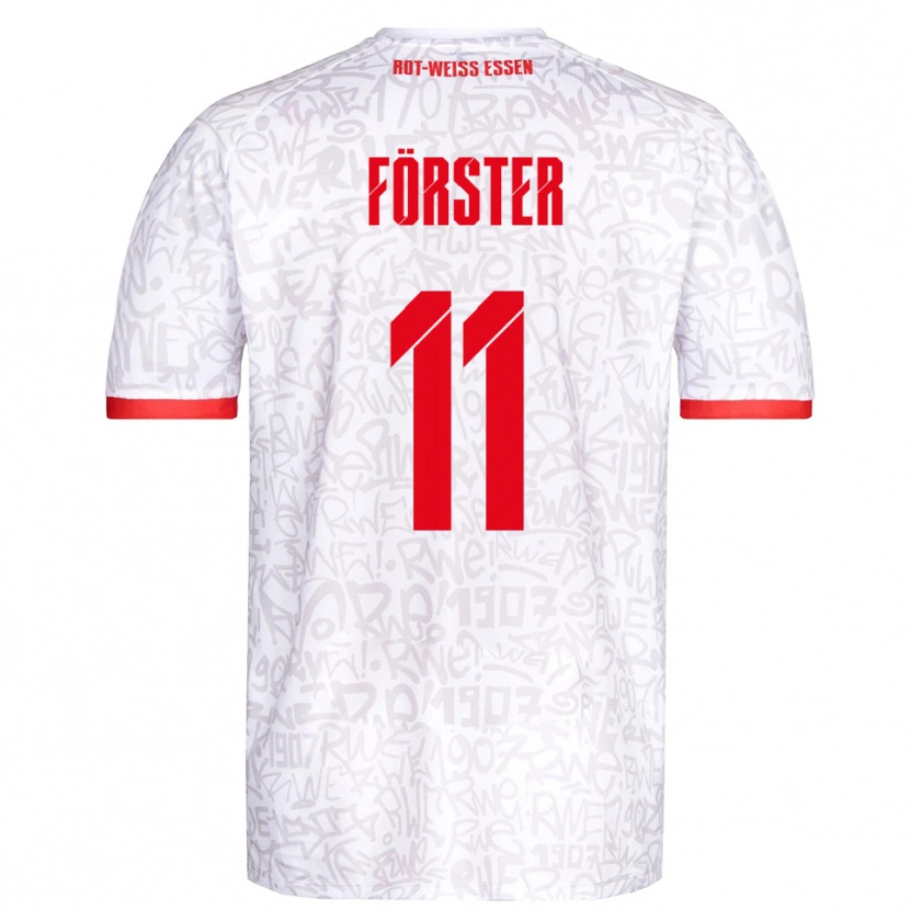 Danxen Børn Luis Förster #11 Hvid Rød Hjemmebane Spillertrøjer 2025/26 Trøje T-Shirt
