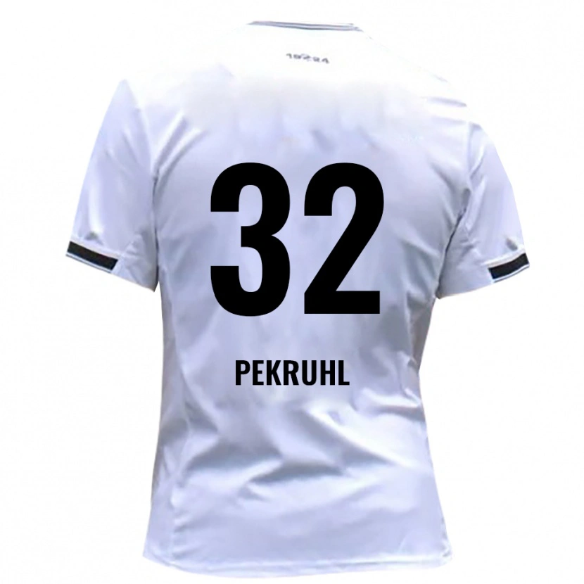 Danxen Børn Fabian Pekruhl #32 Hvid Rød Hjemmebane Spillertrøjer 2025/26 Trøje T-Shirt
