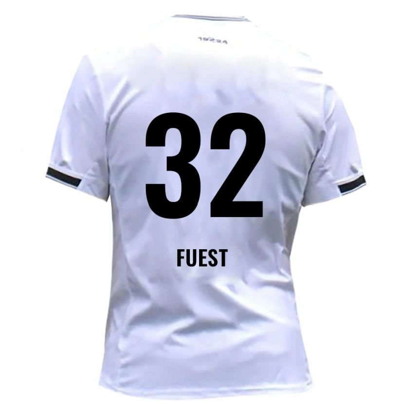 Danxen Børn Julian Fuest #32 Hvid Rød Hjemmebane Spillertrøjer 2025/26 Trøje T-Shirt