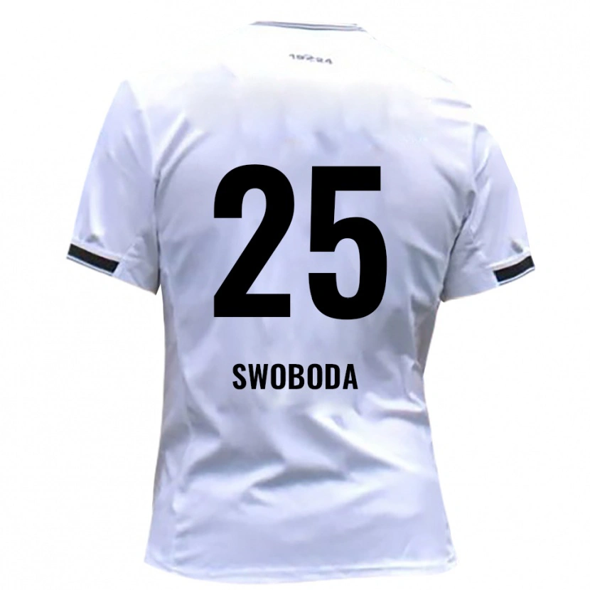 Danxen Børn Maurice Swoboda #25 Hvid Rød Hjemmebane Spillertrøjer 2025/26 Trøje T-Shirt