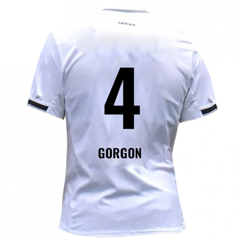 Danxen Børn Felix Gorgon #4 Hvid Rød Hjemmebane Spillertrøjer 2025/26 Trøje T-Shirt