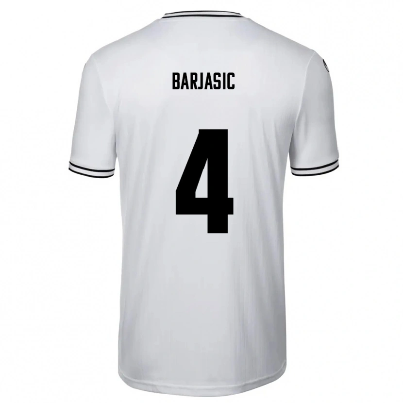 Danxen Børn Nikola Barjasic #4 Hvid Sort Hjemmebane Spillertrøjer 2025/26 Trøje T-Shirt