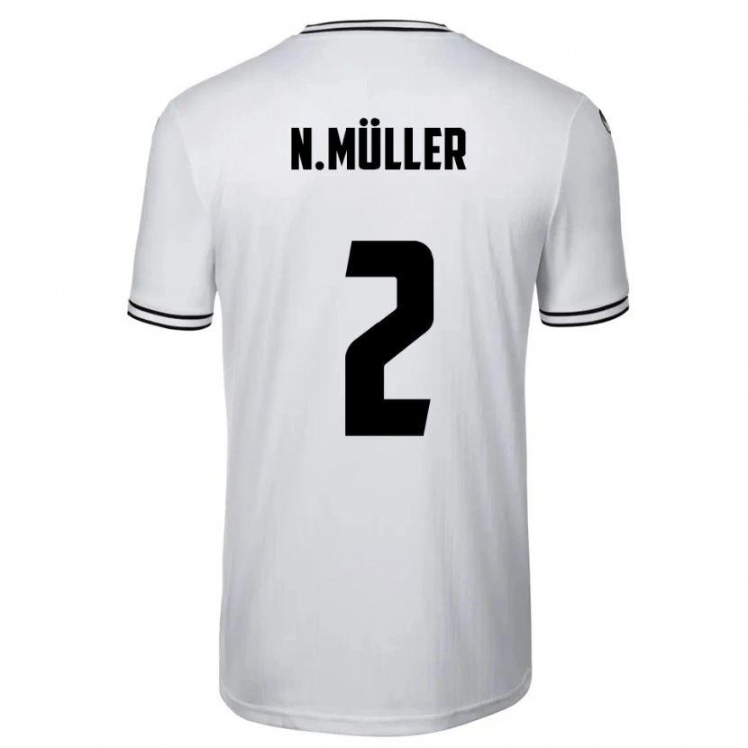 Danxen Børn Nico Müller #2 Hvid Sort Hjemmebane Spillertrøjer 2025/26 Trøje T-Shirt