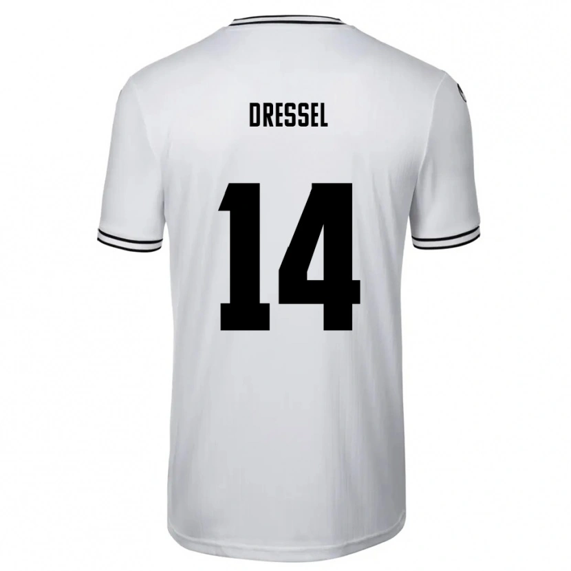 Danxen Børn Dennis Dressel #14 Hvid Sort Hjemmebane Spillertrøjer 2025/26 Trøje T-Shirt