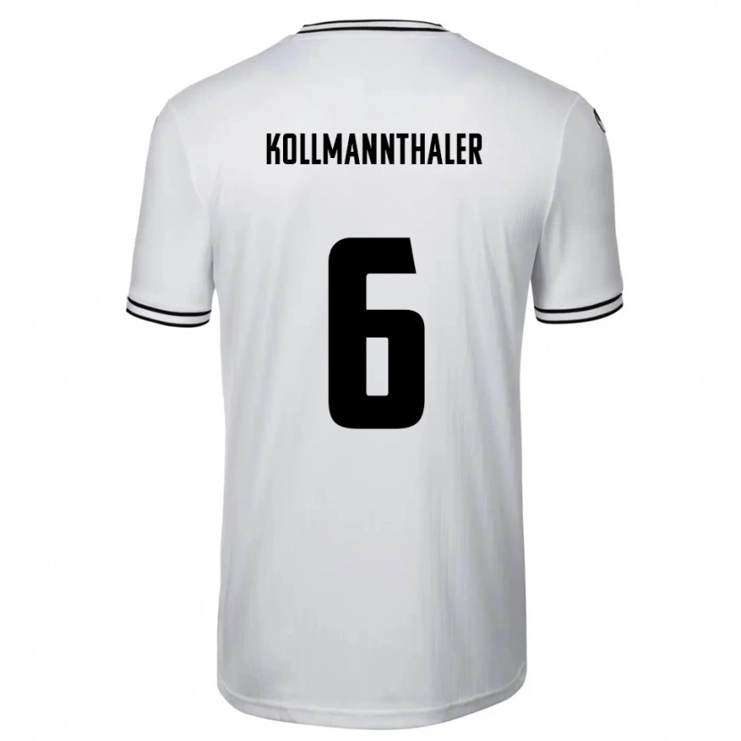 Danxen Børn Elischa Kollmannthaler #6 Hvid Sort Hjemmebane Spillertrøjer 2025/26 Trøje T-Shirt