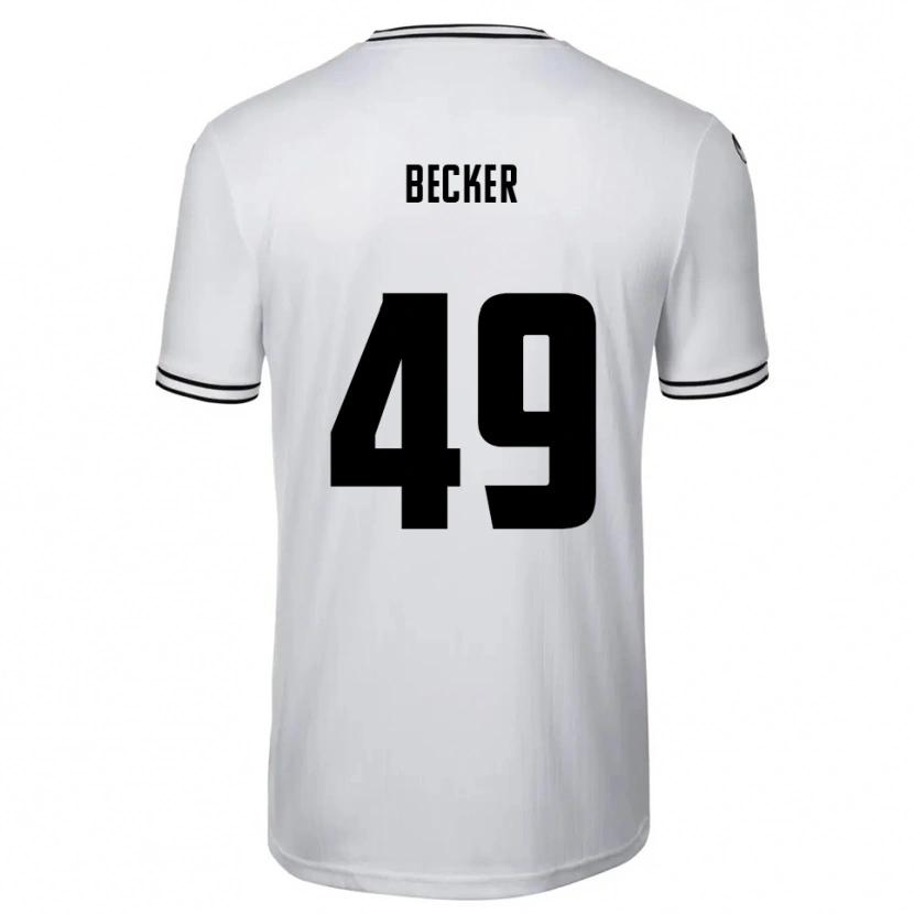 Danxen Børn André Becker #49 Hvid Sort Hjemmebane Spillertrøjer 2025/26 Trøje T-Shirt
