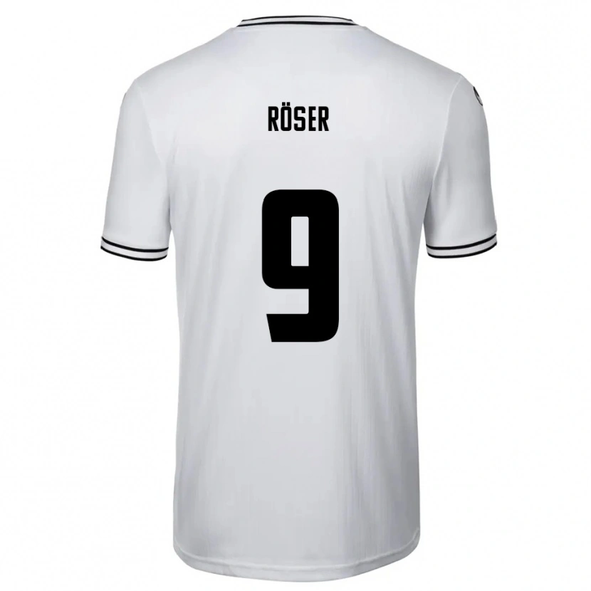 Danxen Børn Lucas Röser #9 Hvid Sort Hjemmebane Spillertrøjer 2025/26 Trøje T-Shirt