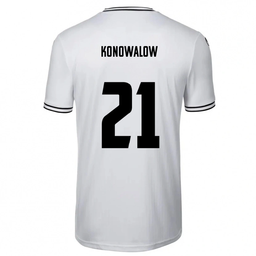 Danxen Børn Stefan Konowalow #21 Hvid Sort Hjemmebane Spillertrøjer 2025/26 Trøje T-Shirt