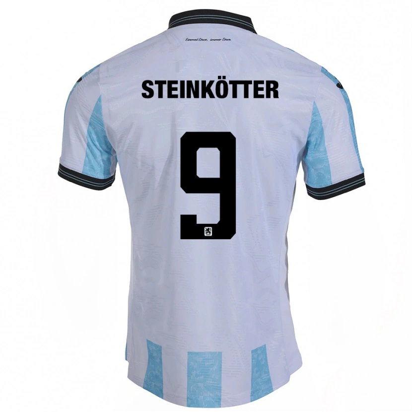 Danxen Børn Justin Steinkötter #9 Hvid Himmelblå Hjemmebane Spillertrøjer 2025/26 Trøje T-Shirt