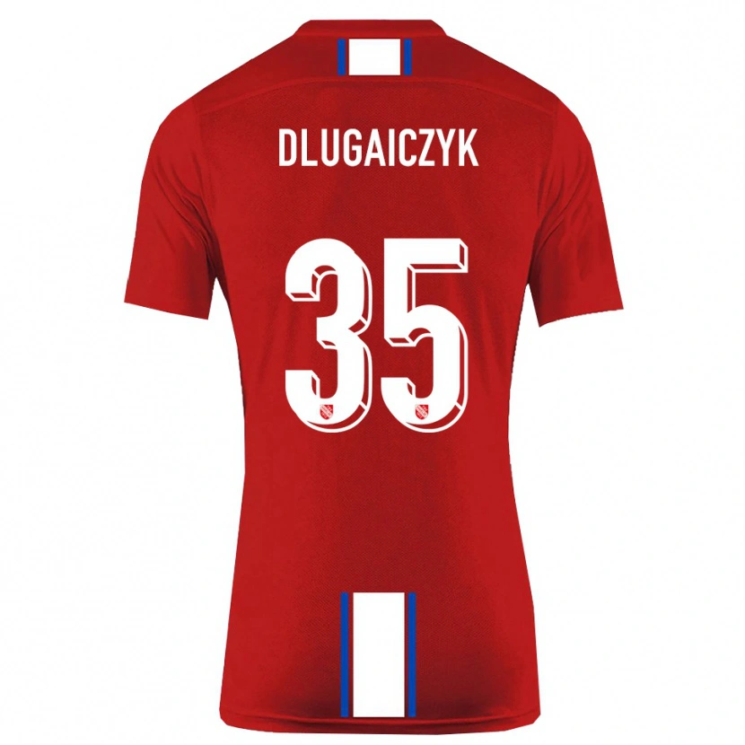 Danxen Børn Alexander Dlugaiczyk #35 Rød Hvid Hjemmebane Spillertrøjer 2025/26 Trøje T-Shirt