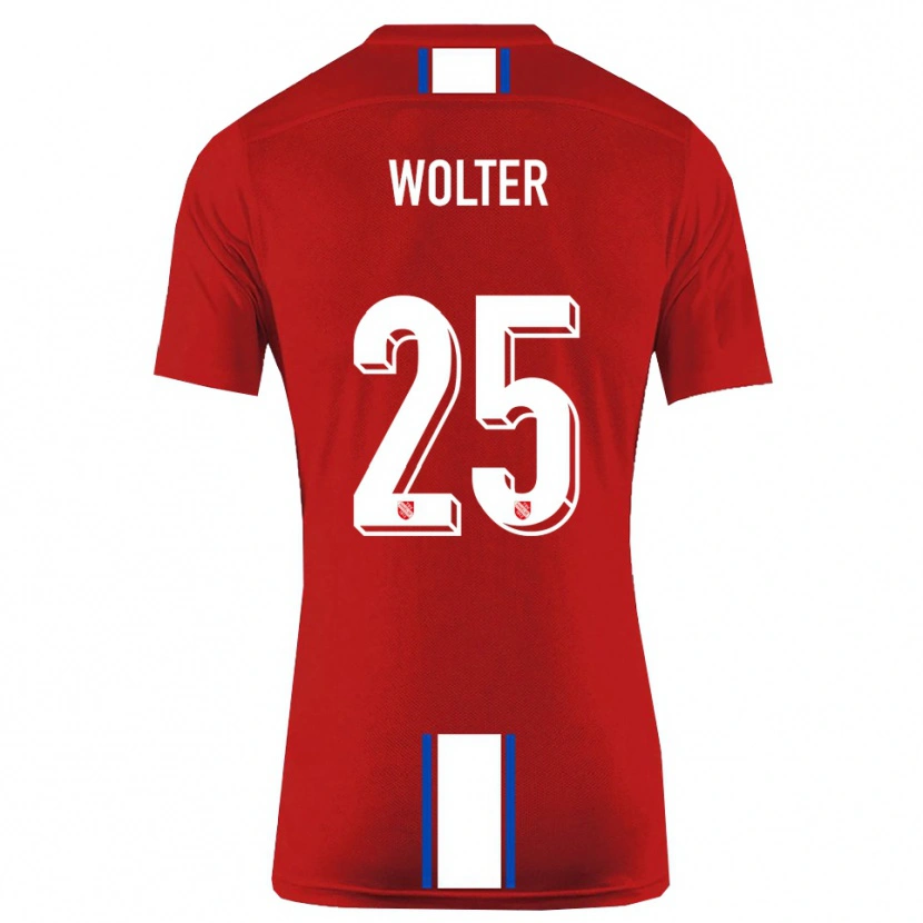 Danxen Børn Fynn Wolter #25 Rød Hvid Hjemmebane Spillertrøjer 2025/26 Trøje T-Shirt