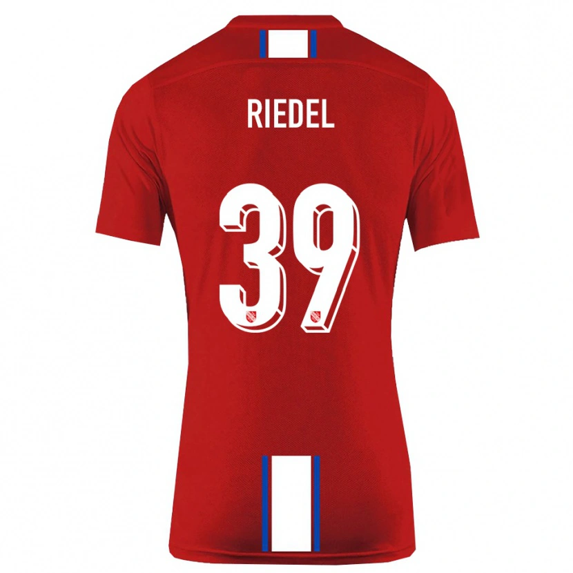 Danxen Børn Florian Riedel #39 Rød Hvid Hjemmebane Spillertrøjer 2025/26 Trøje T-Shirt