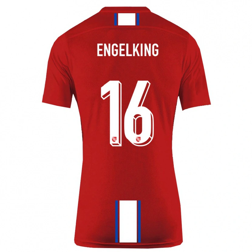 Danxen Børn Torben Engelking #16 Rød Hvid Hjemmebane Spillertrøjer 2025/26 Trøje T-Shirt