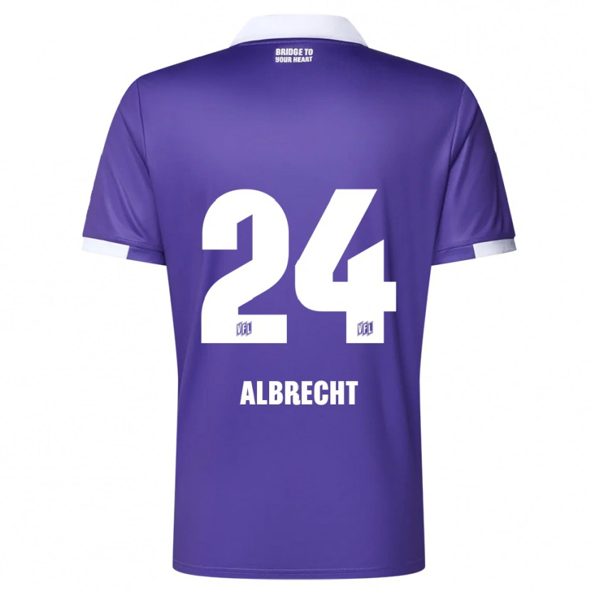 Danxen Børn Fabian Albrecht #24 Lilla Hvid Hjemmebane Spillertrøjer 2025/26 Trøje T-Shirt