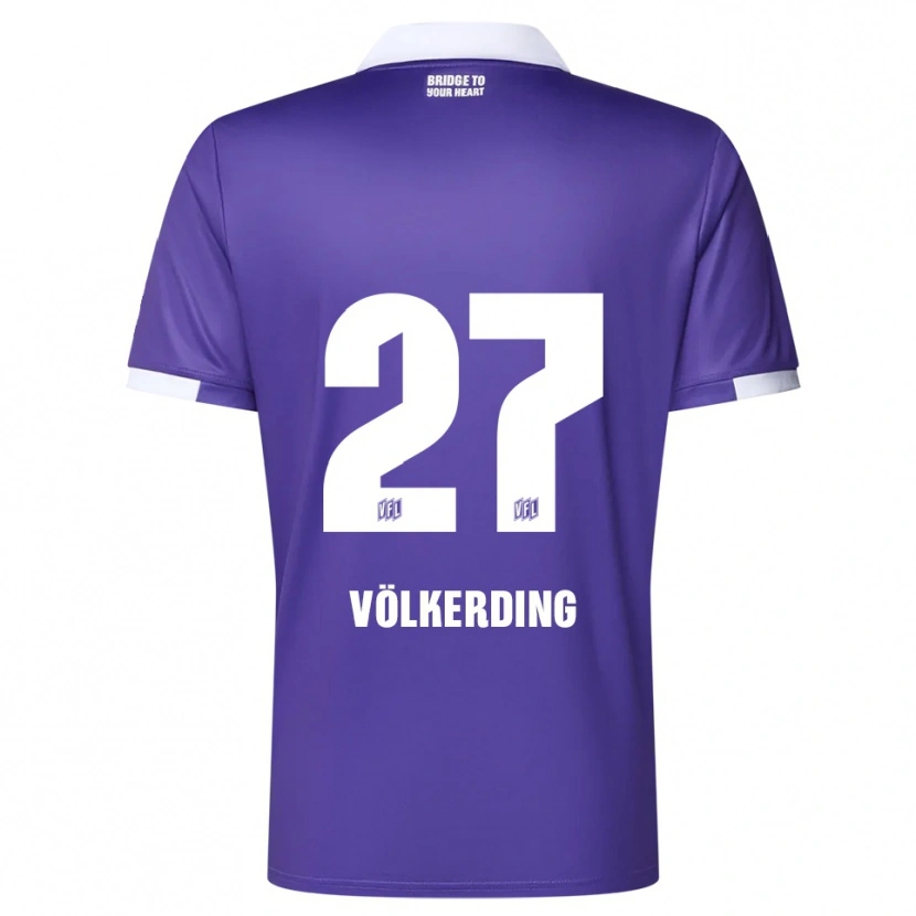 Danxen Børn Jakob Völkerding #27 Lilla Hvid Hjemmebane Spillertrøjer 2025/26 Trøje T-Shirt