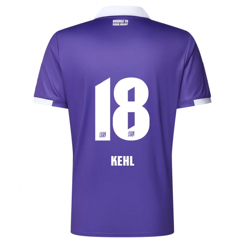 Danxen Børn Lars Kehl #18 Lilla Hvid Hjemmebane Spillertrøjer 2025/26 Trøje T-Shirt